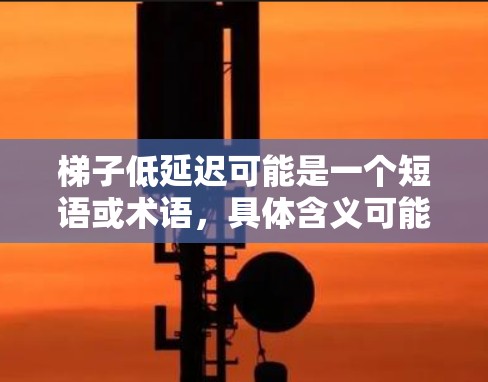 梯子低延迟可能是一个短语或术语,具体含义可能因上下文而异。以下是一些可能的解释