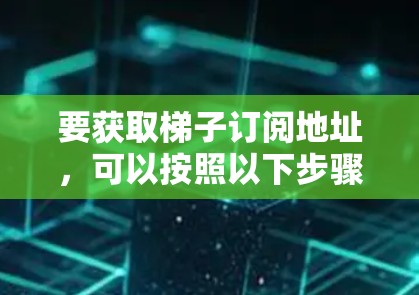 要获取梯子订阅地址,可以按照以下步骤进行