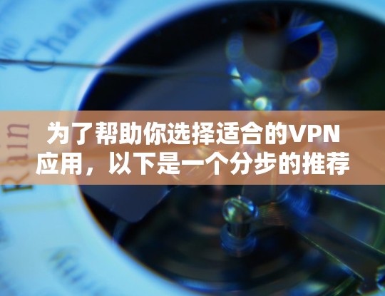 为了帮助你选择适合的VPN应用,以下是一个分步的推荐过程 为了帮助你选择适合的VPN应用,以下是一个分步的推荐过程