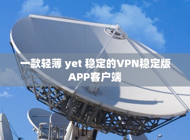 一款轻薄 yet 稳定的VPN稳定版APP客户端