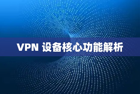 VPN 设备核心功能解析 VPN 设备核心功能解析