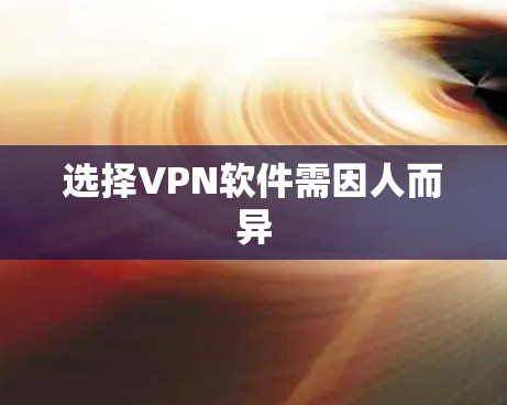 选择VPN软件需因人而异