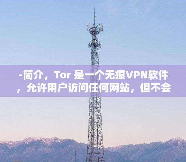 -简介,Tor 是一个无痕VPN软件,允许用户访问任何网站,但不会显示网站的来源或日期 -简介,Tor 是一个无痕VPN软件,允许用户访问任何网站,但不会显示网站的来源或日期