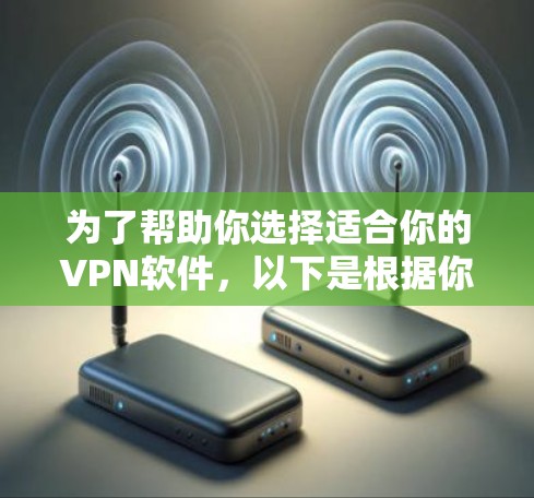为了帮助你选择适合你的VPN软件，以下是根据你的使用习惯、需求和安全偏好进行的分类和评估