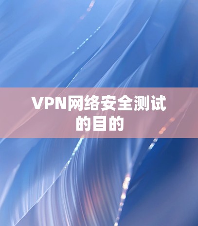VPN网络安全测试的目的